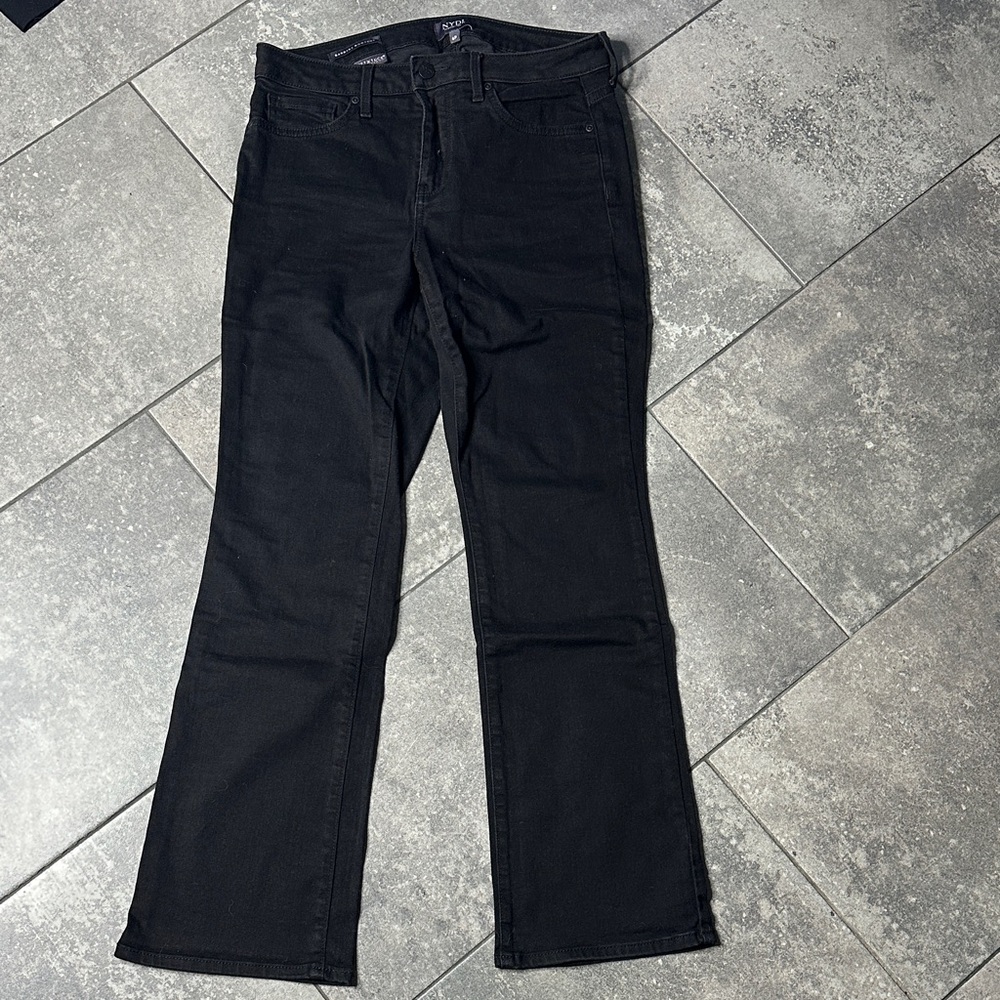 NYDJ Barbara Bootcut Black Jeans Size 6P Petite Stretch Denim